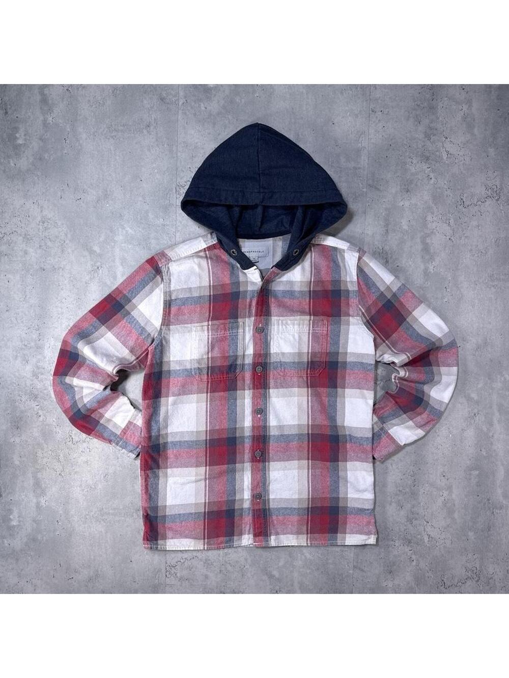 Y2K Aeropostale 00d Hoodie Plaid Button Up Hoodie Jacket